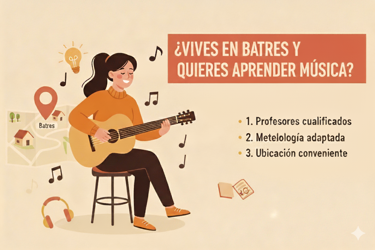 Clases de música en Batres para niños, jóvenes y adultos en academia cercana.